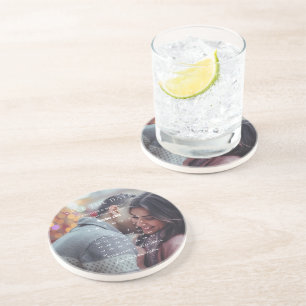 Posavasos Calendario Minimalista moderno de Bodas guardar la