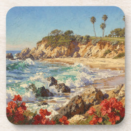 Posavasos  California Beach | Impressionist Coastal Art