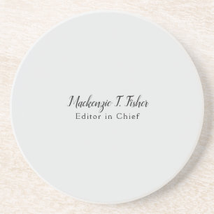 Posavasos Caligrafía clásica Elegante Plata simple Gris