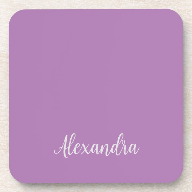 Posavasos Caligrafía de Lavender de nombre de adición de lín (Frente)