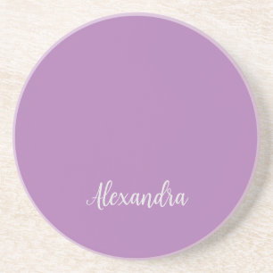 Posavasos Caligrafía de Lavender de nombre de adición de lín