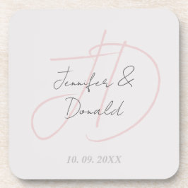Posavasos Caligrafía de moda monograma de letra clásica