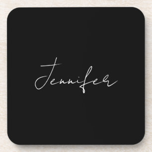 Posavasos Caligrafía Elegante Llanto Blanco Negro Nombre sim