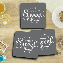 Posavasos Caligrafía festiva y estrellas 'hogar dulce hogar'