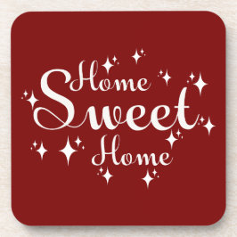 Posavasos Caligrafía festiva y estrellas 'hogar dulce hogar'