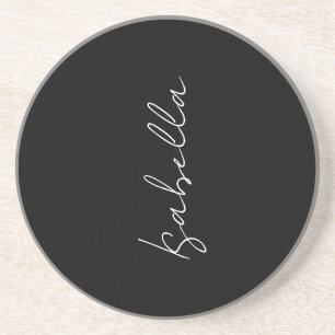Posavasos Caligrafía Llanto blanco negro Nombre moderno crea