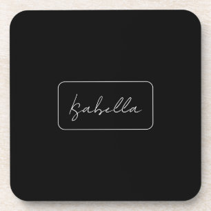 Posavasos Caligrafía Llanto blanco negro Nombre moderno crea