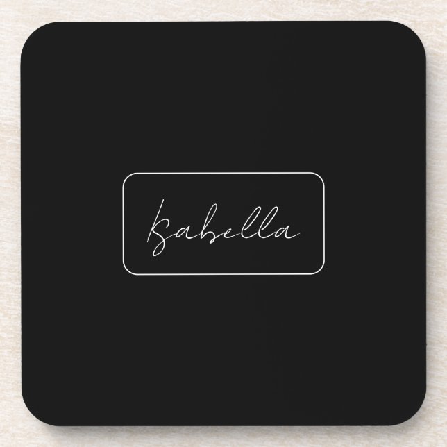 Posavasos Caligrafía Llanto blanco negro Nombre moderno crea (Frente)