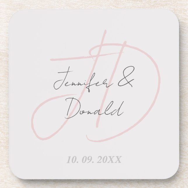 Posavasos Caligrafía moderna clásica monograma (Frente)