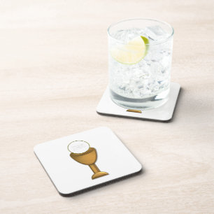Posavasos Cáliz dorado y anfitrión - Santa Comunión