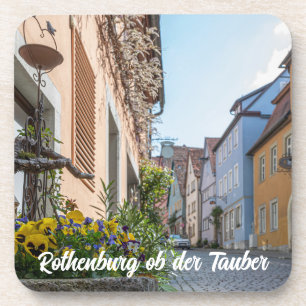 Posavasos Calle colorida en Rothenburg ob der Tauber