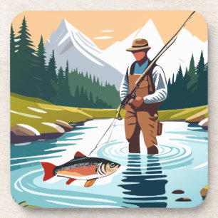 Posavasos Callejuela pacífica de pesca Wading Mountain Creek