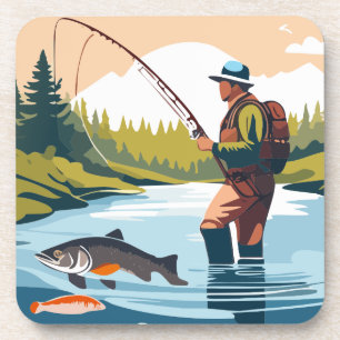 Posavasos Callejuela pacífica de pesca Wading Mountain Creek