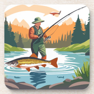 Posavasos Callejuela pacífica de pesca Wading Mountain Creek