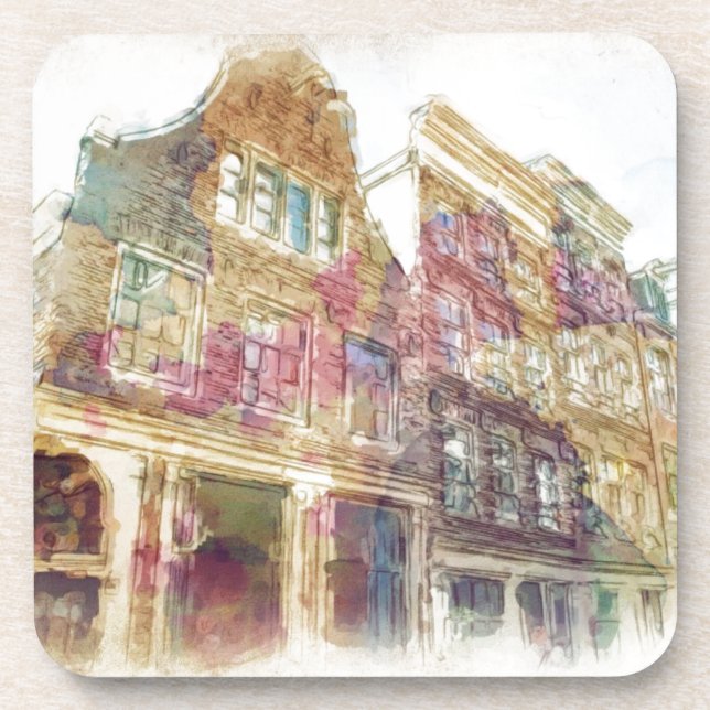 Posavasos Calles de Amsterdam vieja (Frente)