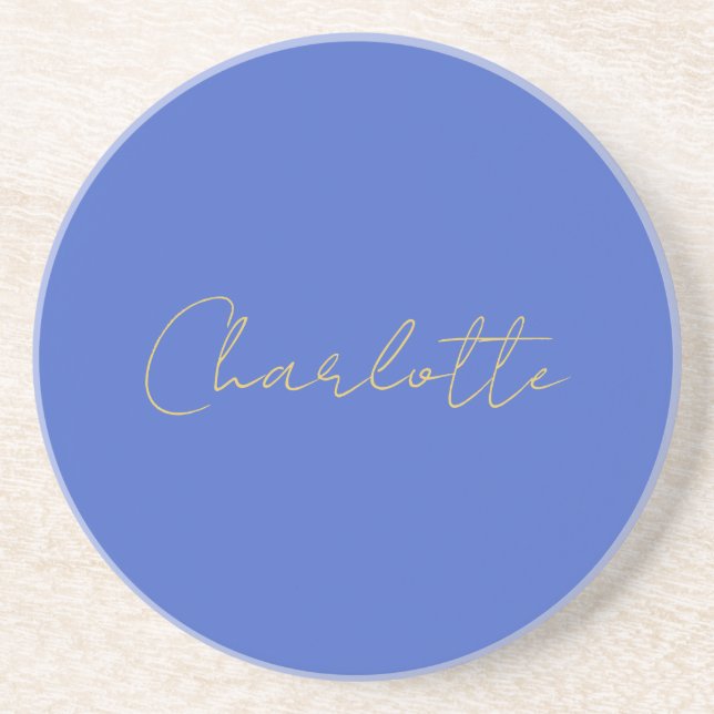 Posavasos Calligrafía Color dorado Deep Royal Custom Name (Frente)
