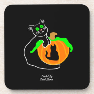 Posavasos Calzado duro de calabaza de gato negro
