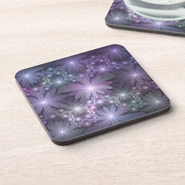 Posavasos Cama de flores Arte abstracto fractal brillante de (Lado Izquierdo)