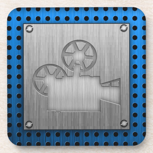 Posavasos Cámara de película de apariencia Metalizado cepill (Frente)