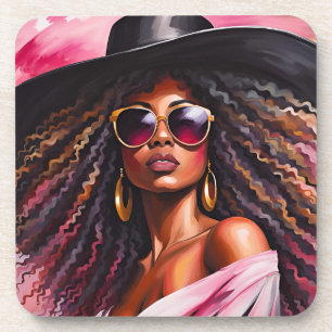 Posavasos Camaradas afroamericanas con espalda de corcho