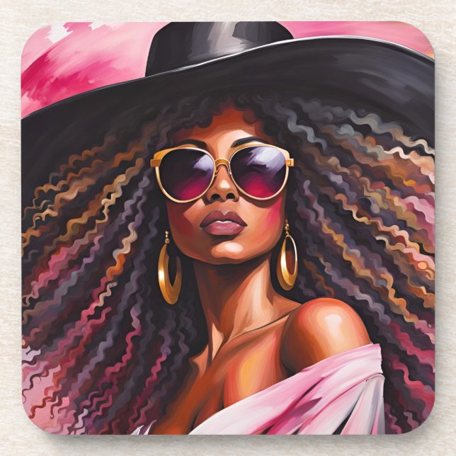 Posavasos Camaradas afroamericanas con espalda de corcho (Frente)