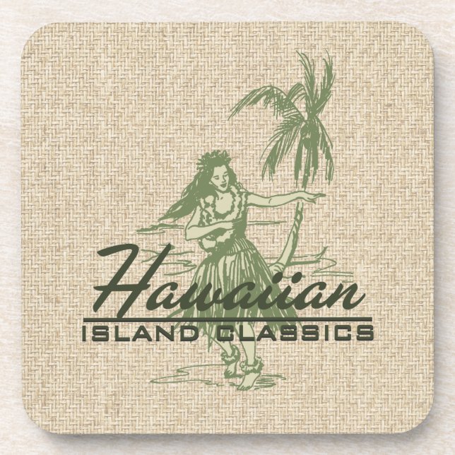 Posavasos Camaradas Hula Chica Hawaiian Cork (Frente)