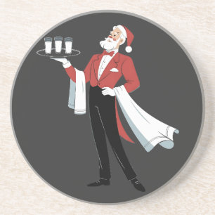 Posavasos Camarera Navidad Santa Servidor Navidad