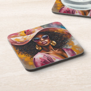 Posavasos Camareras afroamericanas acompañan el robo de corc