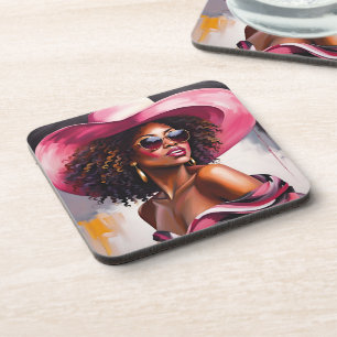 Posavasos Camareras afroamericanas acompañan el robo de corc