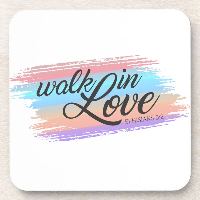 Posavasos Caminar en amor por la Biblia Cita San Valentín |  (Frente)