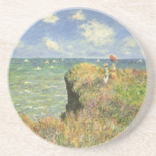 Posavasos Camino de acantilado en Pourville por Claude Monet