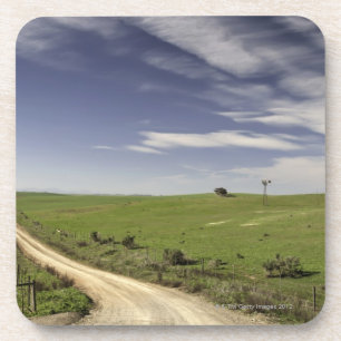 Posavasos Camino de campo que trenza entre los campos de