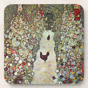 Posavasos Camino del jardín con gallinas, Gustav Klimt, Art 