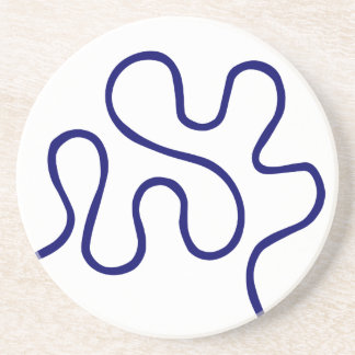 Posavasos Camino sinuoso - Marina Profunda en Blanco