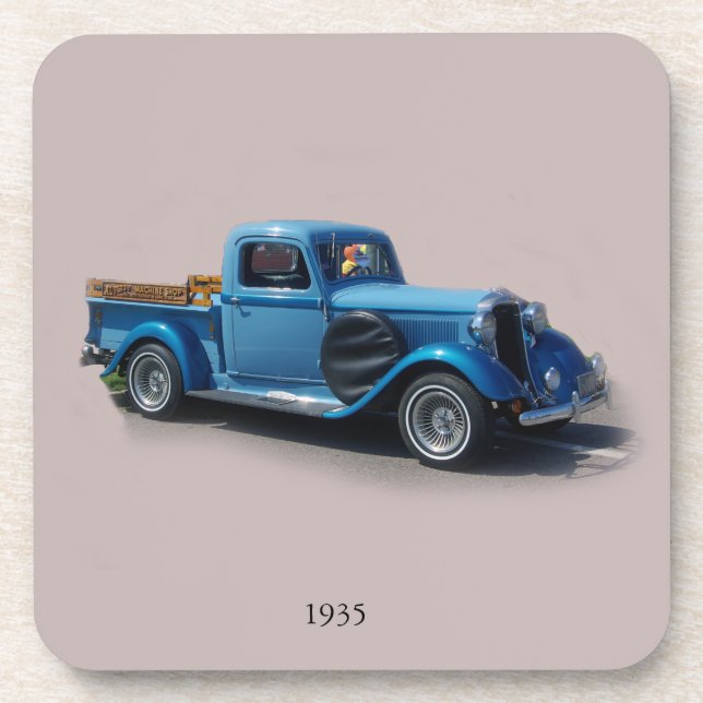 Posavasos Camión azul de 1935 de 6 catastro (Frente)