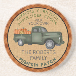 Posavasos Camión de cosecha de calabazas rustico de caída 