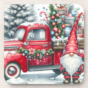 Posavasos Camión para Navidades rojos y nómadas