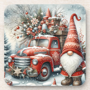 Posavasos Camión para Navidades rojos y nómadas