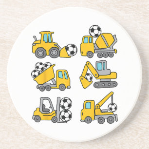 Posavasos Camiones de construcción de fútbol para niños de b