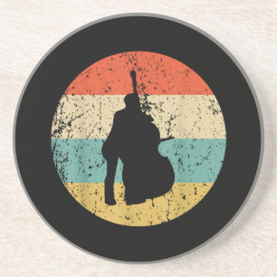 Posavasos Camiseta de Contrabajo - Música Retro Vintage