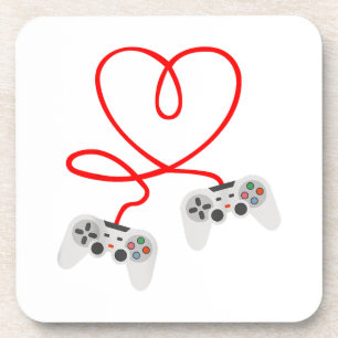 Posavasos Camiseta de San Valentín para Jugador de Videojueg