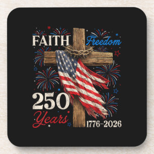 Posavasos Camisetas del 4 de Julio 250 Años Fe y Libertad Ch