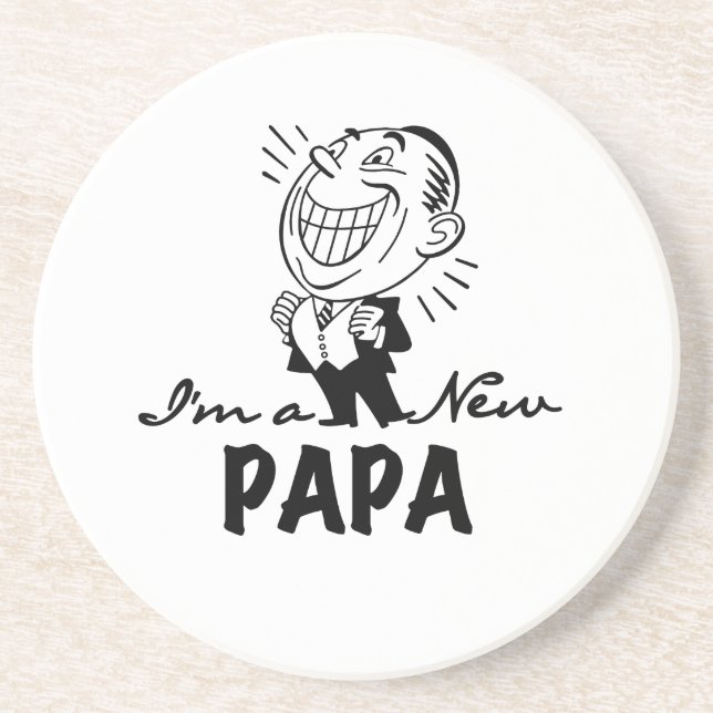 Posavasos Camisetas y regalos sonrientes de nuevo papá (Frente)