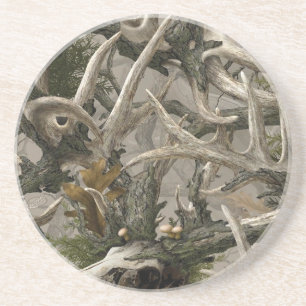 Posavasos Camo del cráneo de los ciervos de la selva virgen