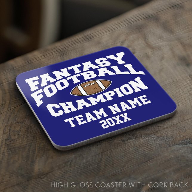 Posavasos Campeón de Fantasía de Fútbol - Personalizar (Custom Coaster)