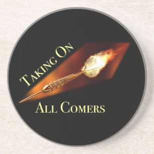 Posavasos Campeón de los dardos arremetiendo contra todos lo