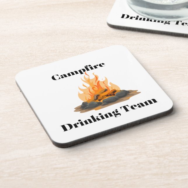 Posavasos Campfire Drinking Team with a campfire on a  (Lado Izquierdo)