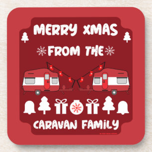 Posavasos Camping de caravanas felices Navidades