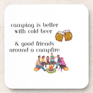 Posavasos Camping es mejor con cerveza fría, buenos amigos e