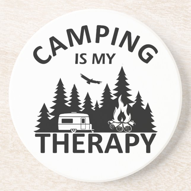 Posavasos Camping es mi divertido lema de terapia de camper (Frente)